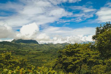 Panoramic view of Venice, Antioquia, and a view of Tusa Hill. Venice, Antioquia, Colombia.