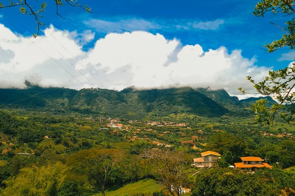 Panoramic view of Venice, Antioquia, and a view of Tusa Hill. Venice, Antioquia, Colombia.