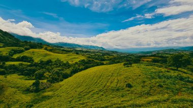 Tamesis, Antioquia 'da dağlar ve atlar manzaralı manzaralar. Kolombiya.