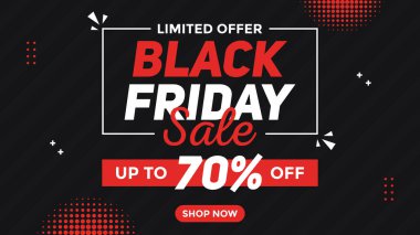 Cesur ve modern Kara Cuma arka plan tasarımı kırmızı ve siyah tonlarda satılık afişler, el ilanları ve dijital reklamlar için mükemmeldir..