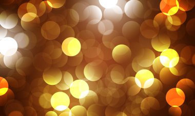 Sarı bokeh, bulanık kahverengi arka plan. parlayan arkaplan.
