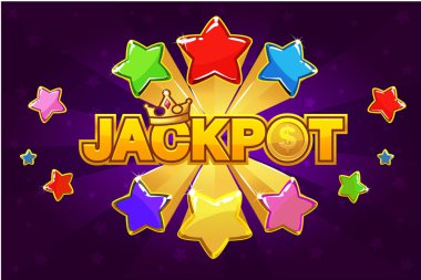 Vektör Logo Jackpot ve kayan yıldız