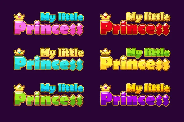 Logo Little Princess in different colors — Stock Vector