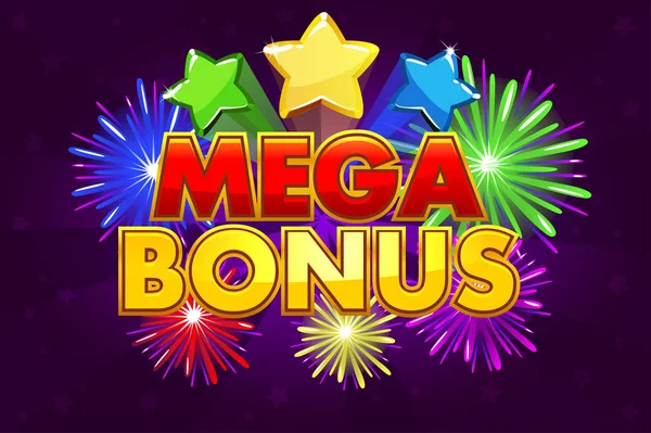 Vector MEGA BONUS banner for lottery or casino games. — Stock Vector
