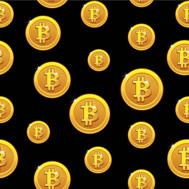 Dikişsiz desen set altın Bitcoin lira. Dijital Internet para, benzer Jpg kopyası arka plan