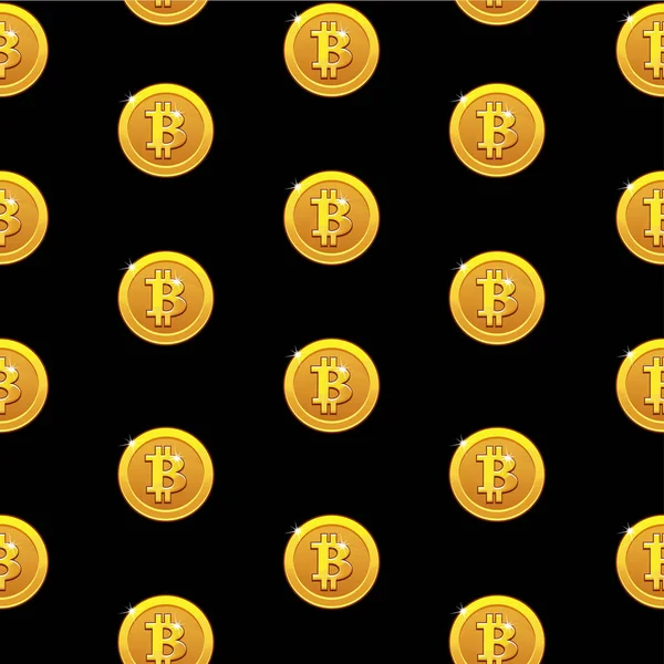 Set Bitcoin Pièces Sans Couture Modèle Monnaie Numérique Sur Internet — Photo