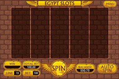 Mısır arka plan ana arayüzü ve casino slot makinesidir oyun, benzer Jpg kopyası için düğmeleri