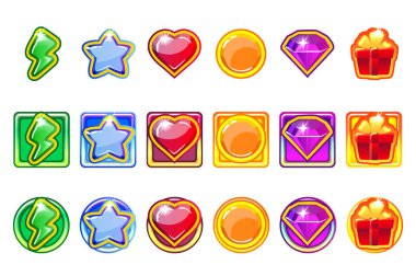 Renkli oyun app Icons set UI için vektör