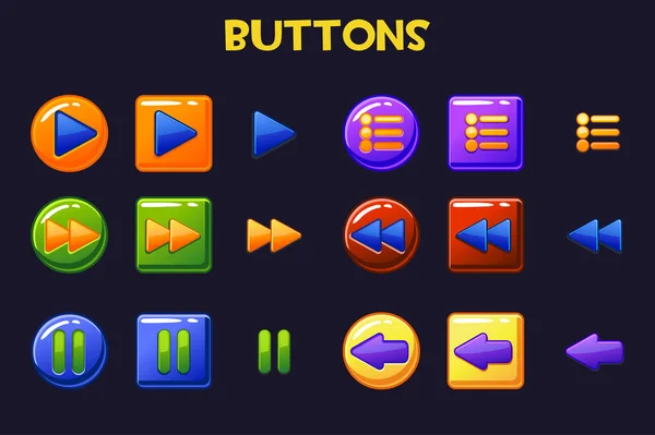 Renkli Oyun Tasarımı Düğmeleri Karikatür Düğme Benzer Jpg Kopyası — Stok fotoğraf