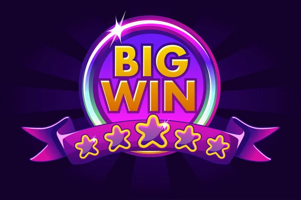 Big win banner fundo para casino online, poker, roleta, caça-níqueis, jogos de cartas . — Vetor de Stock