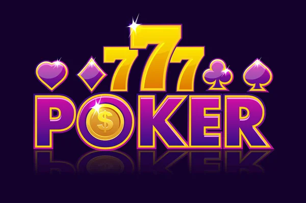 Logo Poker Pozadí Pro Loterie Nebo Kasino Slot Hazardní Ikony — Stockový vektor