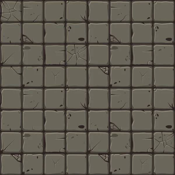 Текстура каменной плитки, бесшовная стена из камня. Векторная иллюстрация пользовательского интерфейса игрового элемента. Цвет 1 из 10 — стоковый вектор