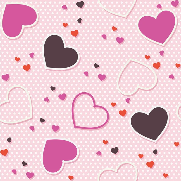 Cartoon Pink Sans Couture Motif Fond Valentine Coeur Illustration Impression — Photo