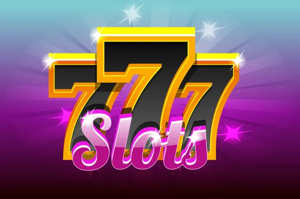 Slots 777 Banner Casino. Vector illustration for casino, slots, roulette and UI. Icons and text on separate layers. — Stock Vector