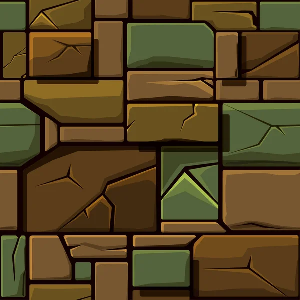 Bezešvá textura geometrických kamenů, kamenné zdi pozadí dlaždice. Vektorové ilustrace pro uživatelské rozhraní prvku hry — Stockový vektor