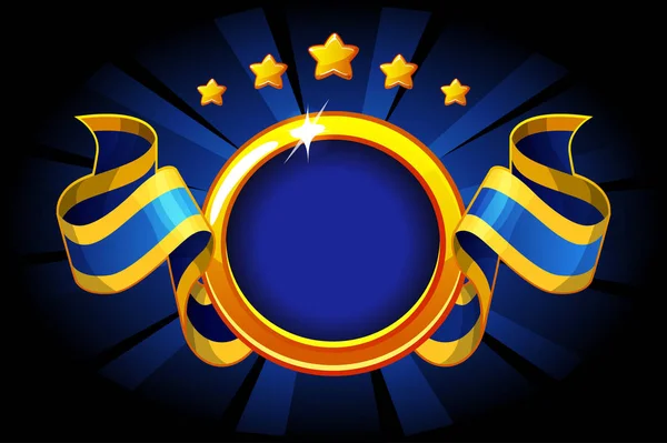 リボン付きの空の円枠。Ui ゲーム リソースのベクター賞 — ストックベクタ