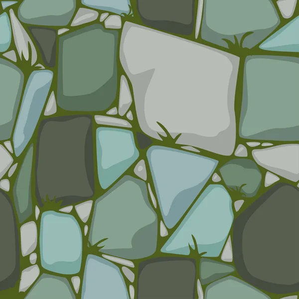 Textura de piedra plana sin costuras. Fondo de piedras de colores. Vector de dibujos animados textura inconsútil . — Vector de stock