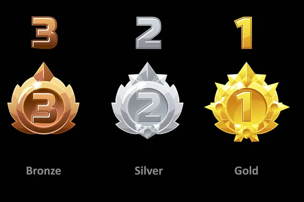 Set vector isolated bonus number for online casino. Gold reward