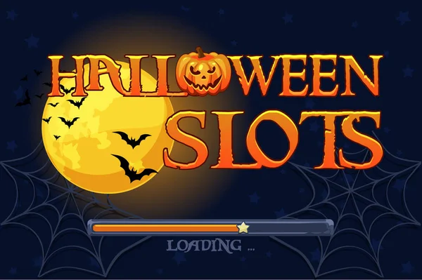 Halloween slots, schermachtergrond voor slots spel. Vector illustratie — Stockvector