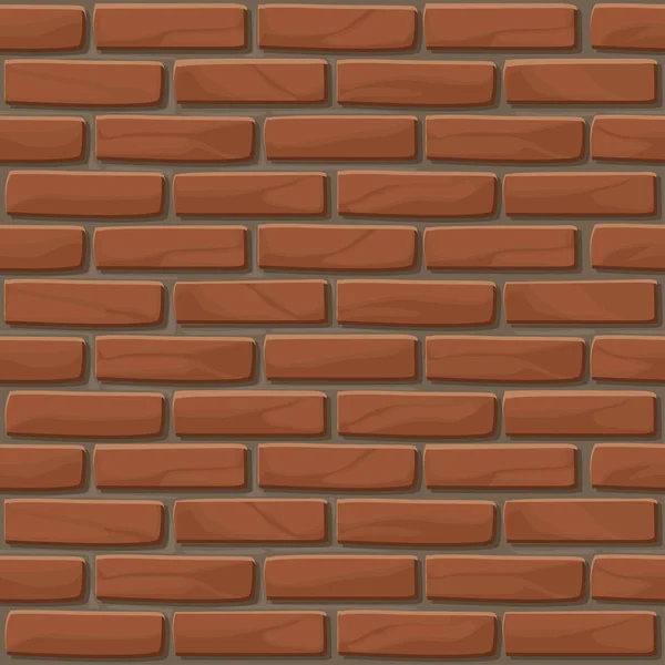Brick muur textuur naadloos. Vector illustratie stenen muur in rode kleur. — Stockvector