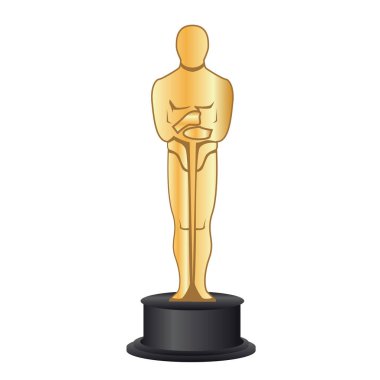 19 Şubat 2018: Vektör çizim altın heykelcik Oscar.