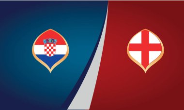 Futbol posterin maç Hırvatistan Milli takımlar ve İngiltere arasında