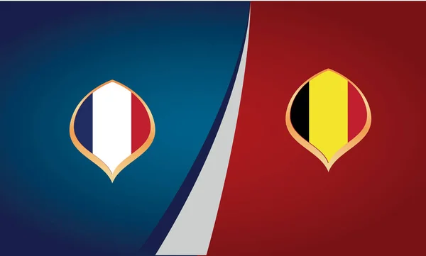 Squadre di Francia e Belgio, bandiere, banner vector — Vettoriale Stock