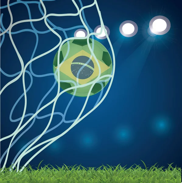 Jalkapallon mestaruuslippu. Brasilian lippu. Vektori kuva abstrakti jalkapallo Brasilian lippu värit oman suunnittelun — vektorikuva