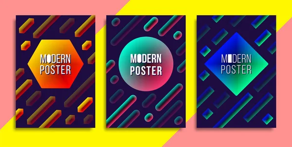 Modern Fest Elektro Poster Yaz Kulüp Partisi Ilanı Broşür Davetiye — Stok Vektör