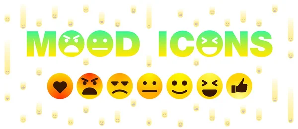 Iconos Del Estado Ánimo Conjunto Emoticonos Sonrientes Lindos Como Icono — Vector de stock