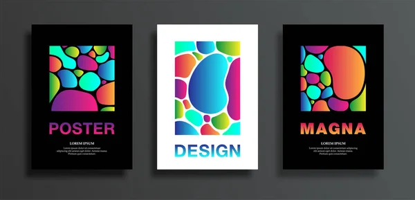 포스터 다채로운 플라즈마 도형을 삭제합니다 전단지 브로셔 디자인 일러스트 배경에 — 스톡 벡터