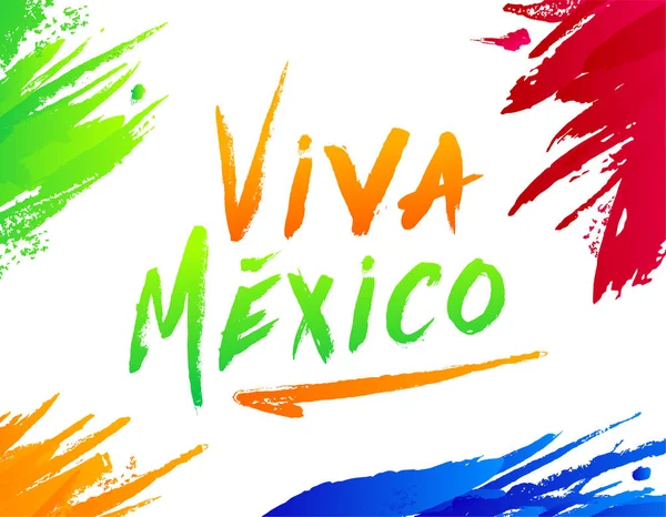 Viva Meksika Geleneksel Meksika Tatil Mutlu Bağımsızlık Günü Illüstrasyon Boya — Stok Vektör