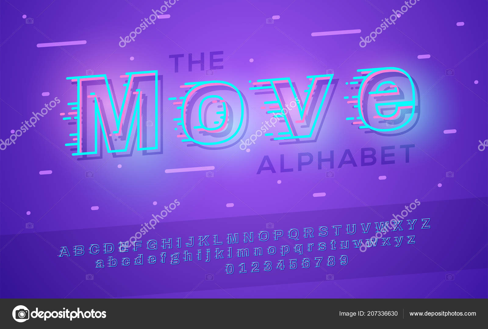 Contour Font Motion Effect Typography Alphabet Set Vector Alphabet Tail  Stock Vector by ©Pro_Vector 207336630