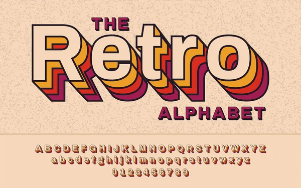 Retro Font Con Efecto Vhs Alfabeto Vectorial Abc — Archivo Imágenes Vectoriales