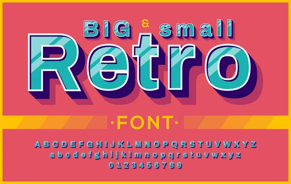 Retro Yazı Tipi Tipografi Tasarım Basit Kalın Stil Vektör Abc — Stok Vektör