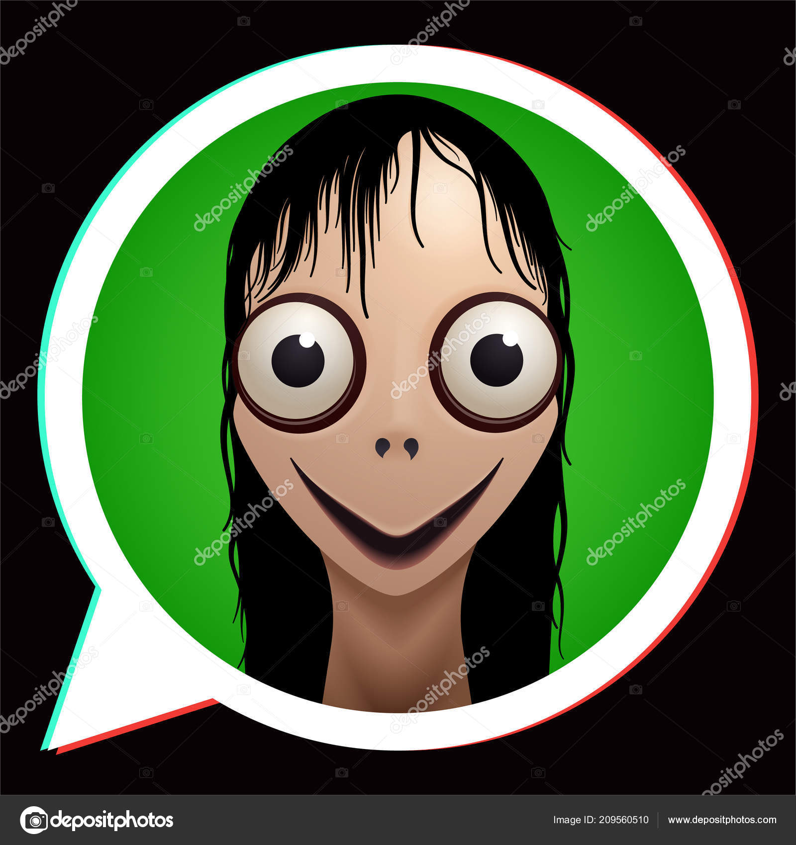 Scary Momo Demon Big Eyes Wide Smile Halloween Holliday Call Stock Vector  Image by ©Pro_Vector #209560510