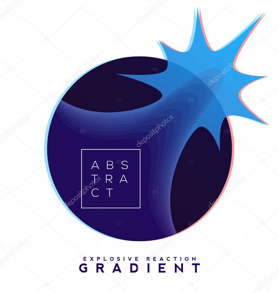 Explosive gradient banner composition, colorful topography blend shapes, distortion effects. Eps10 vector.