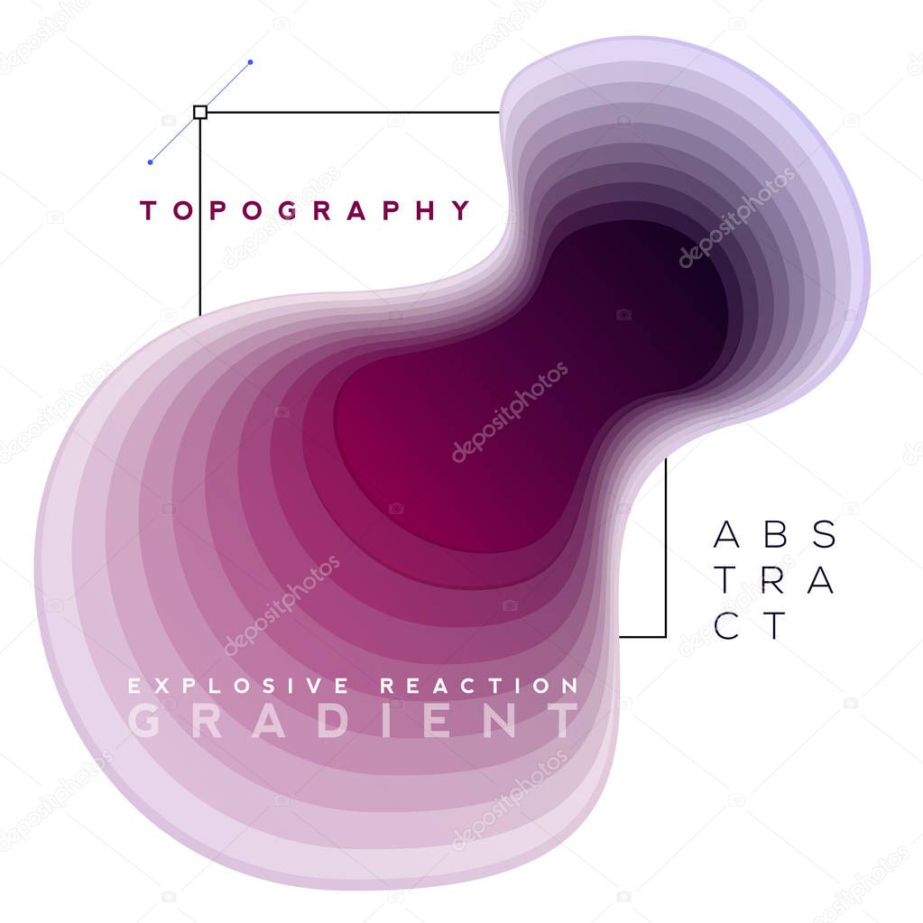 Explosive gradient banner composition, colorful topography blend shapes, Eps10 vector.
