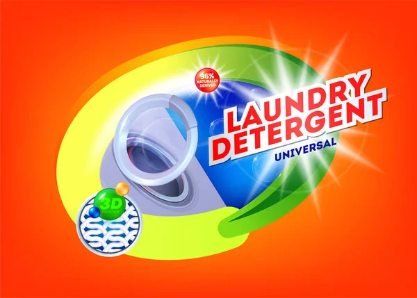 Detergente Lavandería Para Lavado Universal Plantilla Para Detergente Para Ropa — Archivo Imágenes Vectoriales