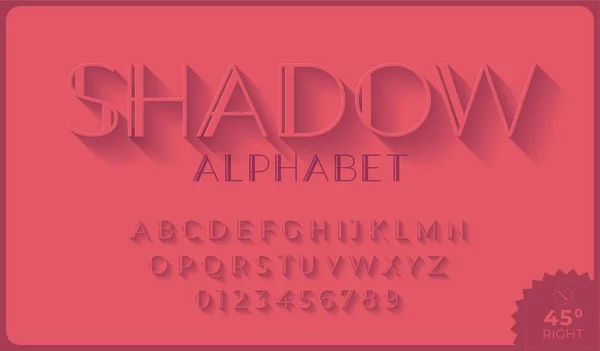 Red Elegant Font Alphabet Modern Long Transparency Shadow Effect — Stock Vector