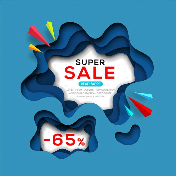 Plantilla Banner Para Ofertas Especiales Venta Negocios Descuentos Estilo Arte — Vector de stock