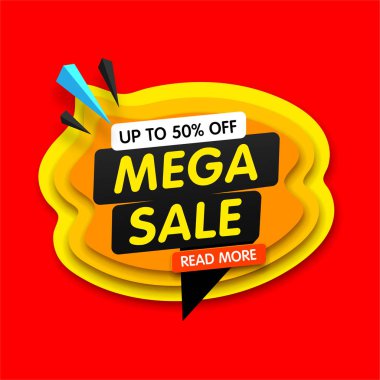 Renkli afiş özel teklifler ve mega satış için. Vektör çizim