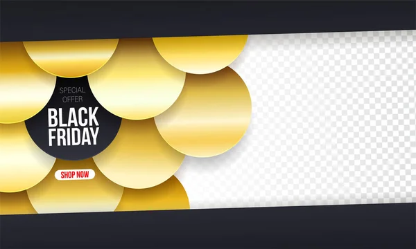 Modernes Black Friday Banner Mit Transparentem Platz Für Sonderangebote Verkäufe — Stockvektor