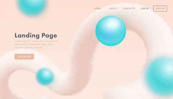 Modelo Landing Page Abstrata Moda Para Sites Aplicativos Com Fluxo — Vetor de Stock