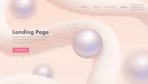 Modelo Landing Page Abstrata Moda Para Sites Aplicativos Com Fluxo — Vetor de Stock