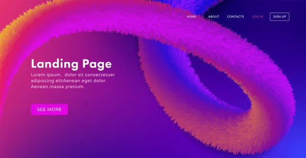 Modelo Landing Page Abstrata Moda Para Sites Aplicativos Com Ouropel — Vetor de Stock