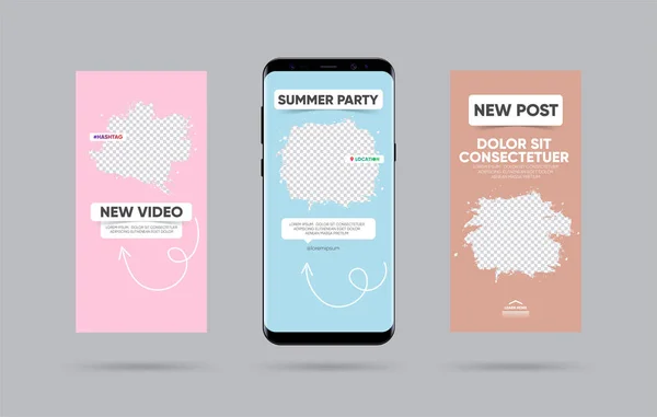 创意故事集。社交媒体模板。故事模板主题。可编辑的故事封面设计的照片，销售，新职位和提案。矢量插图 — 图库矢量图片