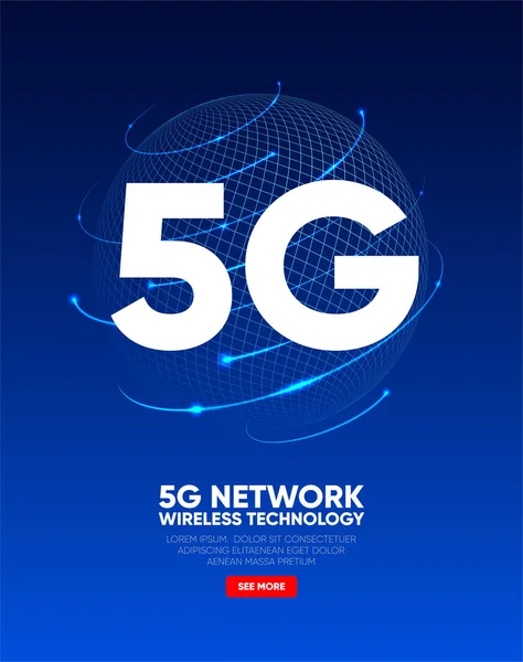 5G network wireless technology. Telecommunications communication standard of the new generation. Fifth generation of mobile communication. High-speed mobile Internet. Vector illustration