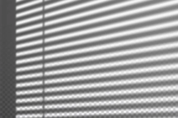Realistischer transparenter Schlagschatten von Jalousien an der Wand, gestreifter Overlay-Effekt für Foto, Design-Präsentation. Vektorillustration — Stockvektor