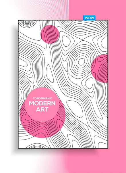 Design moderne minimaliste à partir d'une grille abstraite ressemblant à une carte topographique. Contexte abstrait pour la conception de cartes de visite, invitations, cartes-cadeaux, dépliants, brochures . — Image vectorielle